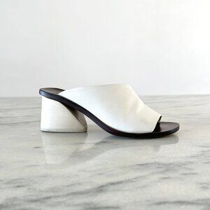 Mercedes Castillo Izar Mid Asymmetric Sandals 5.5 White